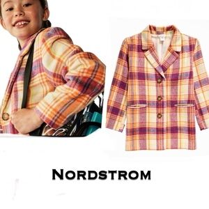 NORDSTROM Easy Plaid Oversized Big Girl Jacket